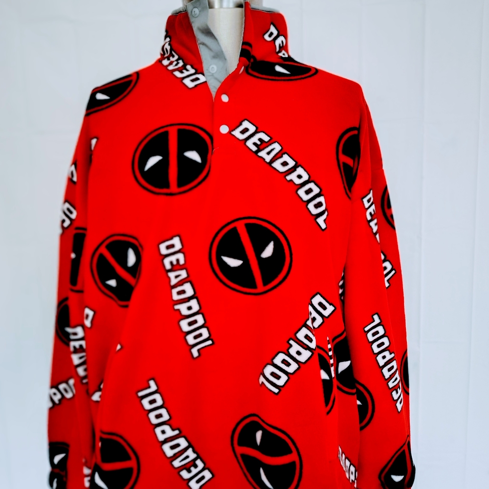 New Deadpool Fleece  Red Sweater for Men